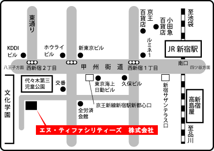 エヌティ・ファシリティーズ株式会社渋谷のマップ
